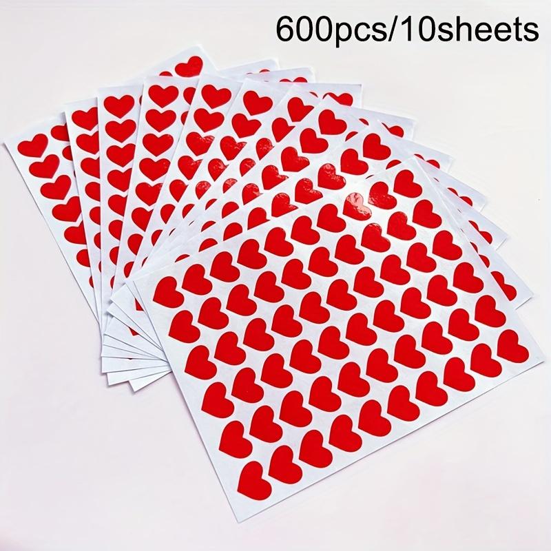 Romantic Heart Stickers for Valentine's Day & Weddings - 10 Sheets of Red & Pink Love Decals, Perfect for Jewelry Gift Boxes