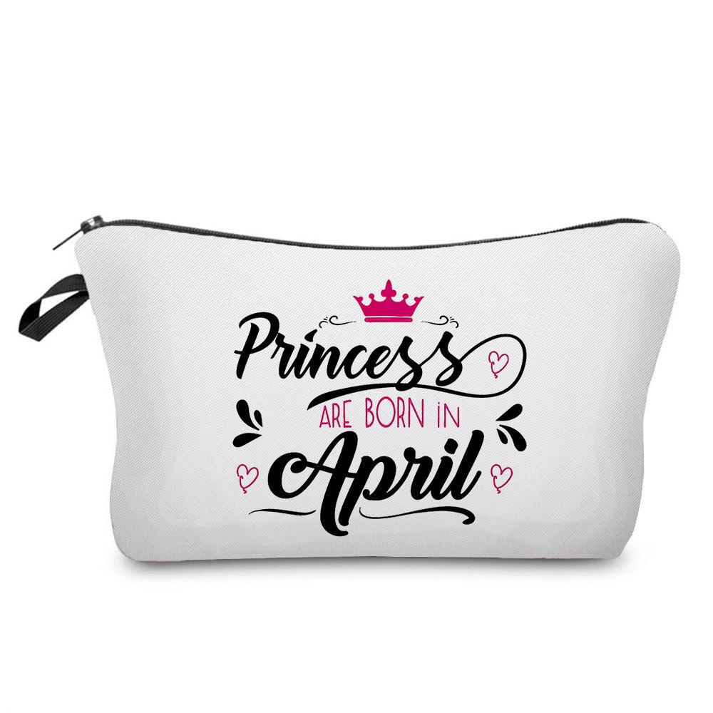 Women English Crown Print Cosmetic Bag Toiletries Organize Travel Storage Case 6767
