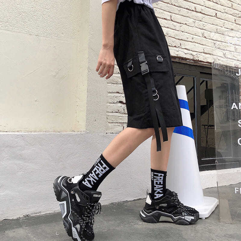 Damskie spodenki cargo letnie cienkie pięciopunktowe spodnie modne casualowe oversize doly vintage hip hop kombinezony streetwear odzież damska