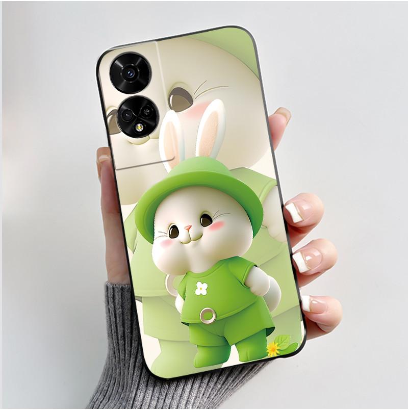 For TCL 50 5G / 50 SE Case Cute Rabbit Soft Black Silicone Back Cover For TCL 50SE Phone Cases TCL50 XE NxtPaper 5G Etui Fundas