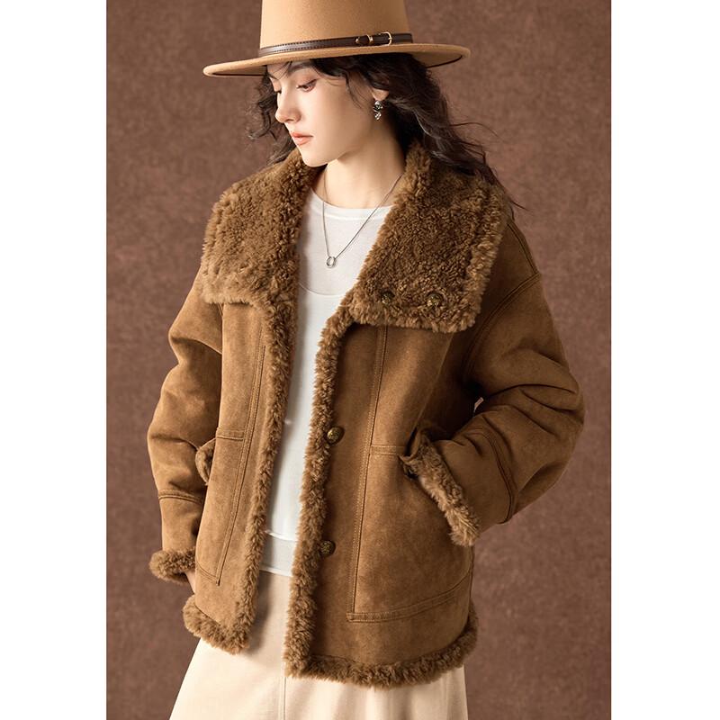 Reversible 100% Lamb Wool Women's Fur Coat
