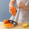 SHAON Stainless Steel Conical 3-Sided Vegetable Grater, Cheese Shredder with Wooden Handle, Multifunctional Kitchen Melons and Fruits, Vertical