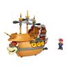 Super Mario Deluxe Bowser's Airship Playset with Mario Action Figure - Authentic In-Game Sounds & Spinning Propellers