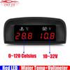 Red LED Digital 2 In 1 LCD Meter 0~120 Celsius Water Temperature Gauge+Voltmeter Gauge with Sensor 1/8NPT for Car 12V 24V