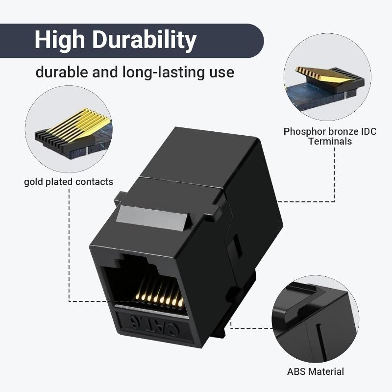 1/3/5PCS Cat6 RJ45 Keystone Coupler Network Ethernet Dual Straight Head Lan Cable Connectors Internet CAT 6 6a Extender Plug
