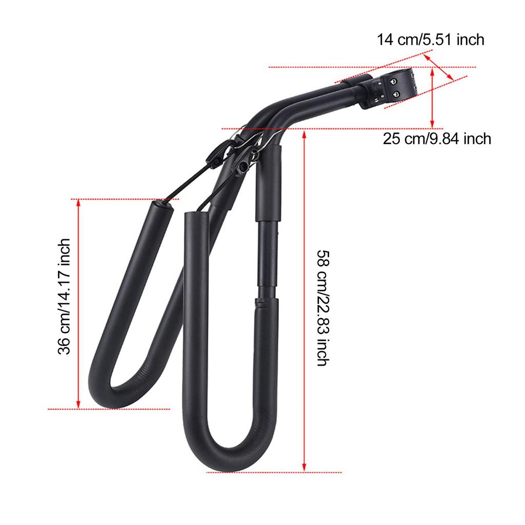 Outdoor Sports Bike Surfboard Rack Aluminum Black Rust Resistant Bracket for Surfing Beach Riders