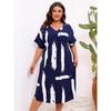 V-neck Printed Loose Dress