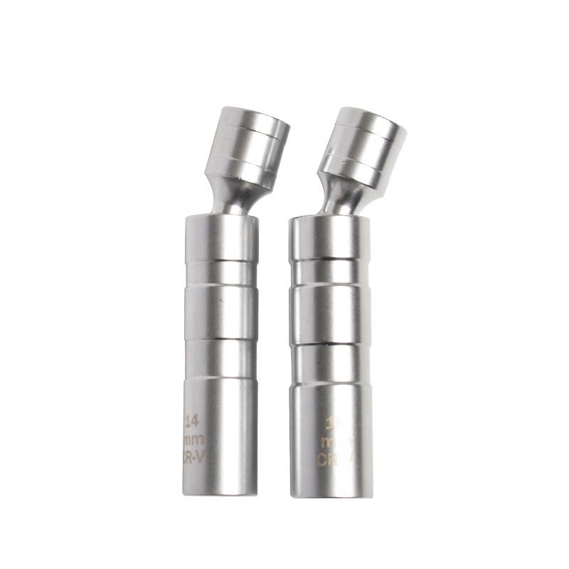 Zündkerzennuss-Schlüssel-Adapter 14mm 16mm Satz Kardangelenk mit magnetischer flexibler Nuss dünnwandig 3/8" Antrieb Autoreparaturwerkzeug