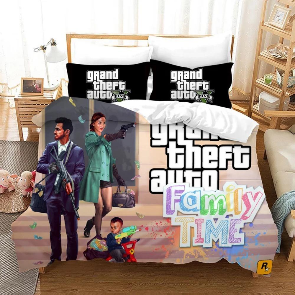 Grand Theft AutoGameDuvet Cover  Children's Birthday Gift with Zip Room Decor for Teenagers Adulte  Microfibre Duvet Cover