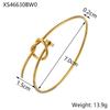 CARLIDANA Vintage Bracelet Stainless Steel Plated Gold Color Luxury Exaggerated Irregular Opening Bracelet New Women's Jewelry