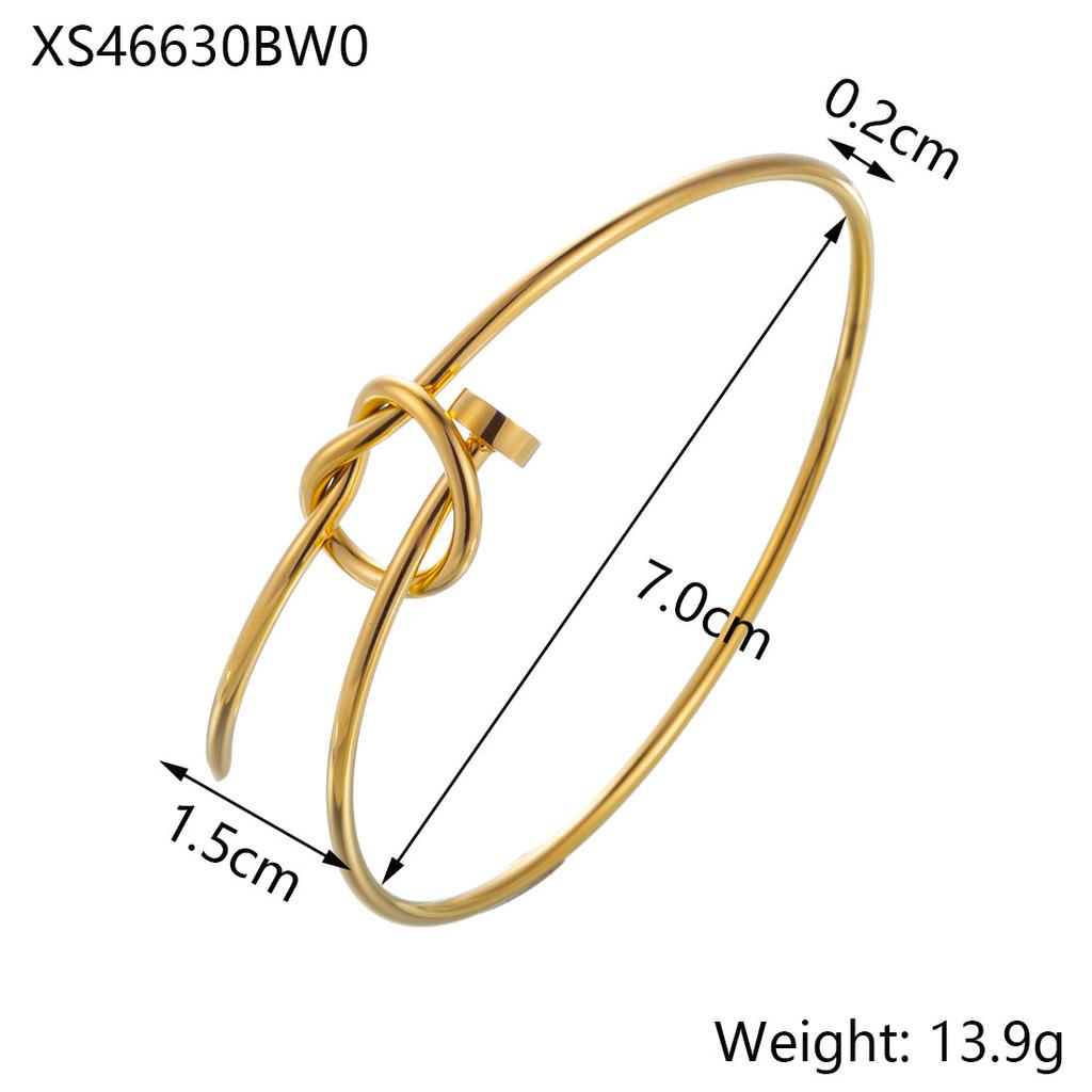 CARLIDANA Vintage Bracelet Stainless Steel Plated Gold Color Luxury Exaggerated Irregular Opening Bracelet New Women's Jewelry