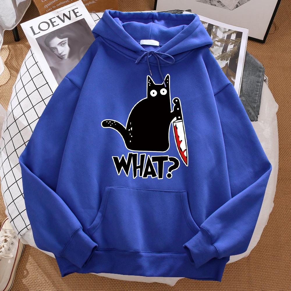 Animal Cat Print Men Plus Size Hoodie Sports Cute Cartoon Street Casual Fashion Rock Pop Long Sleeve Fleece Sweatshirt Clothing