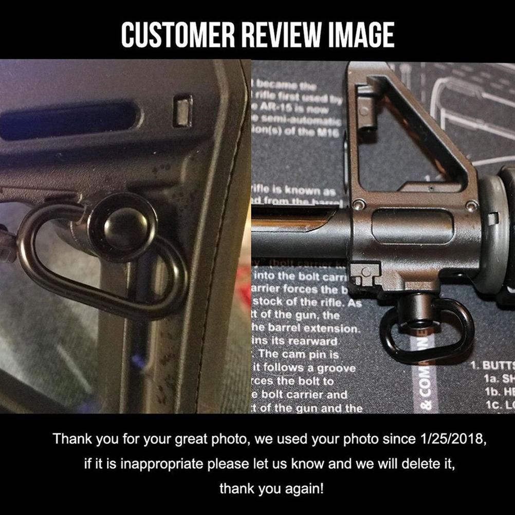 2 pcs Push Button Quick Detach Release Button Strap Ring Holder QD Sling Swivel Scope Mount Ring