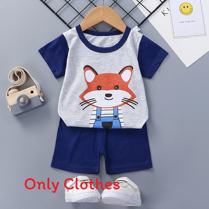 Baby Cartoon T Shirt Shorts Set With Cotton Fabric For Kids Ages 3 To 8