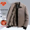 Men's Chenille Lapel Woolen Coat - Velvet Lined Winter Jacket for Middle-Aged and Elderly Dads