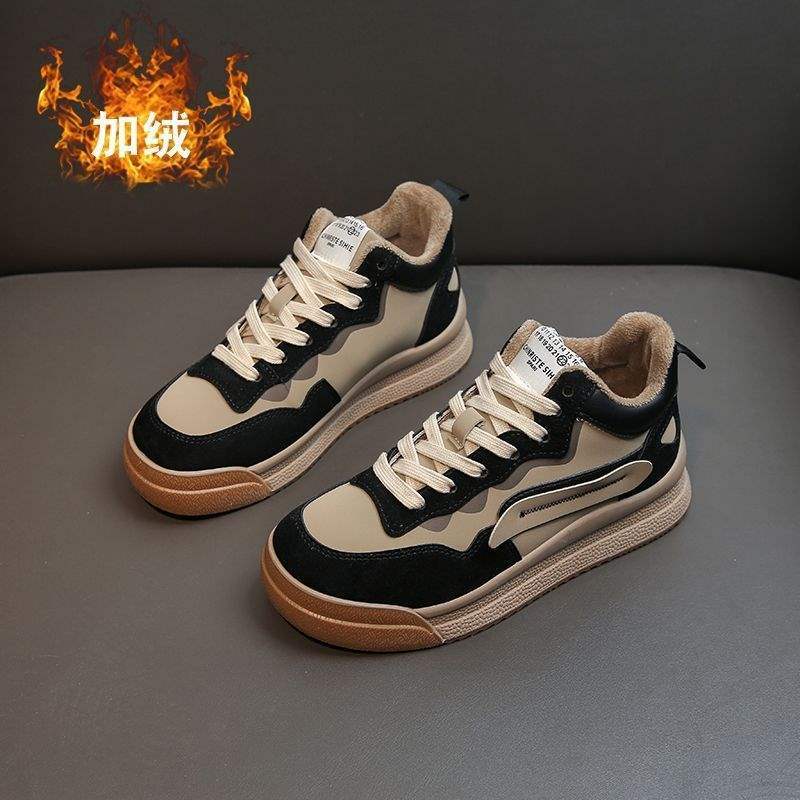 2025 Herbst und Winter neue lässige Sport-Board-Schuhe · rutschfest und warm · Xiangli Partner | Samt Schnürung runde Zehenpartie Board