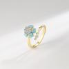 Smjel Enamel Flower Zircon Ring For Women Adjustable Gold Plated Index Finger Rings Luxury Minimalist Gift For Her