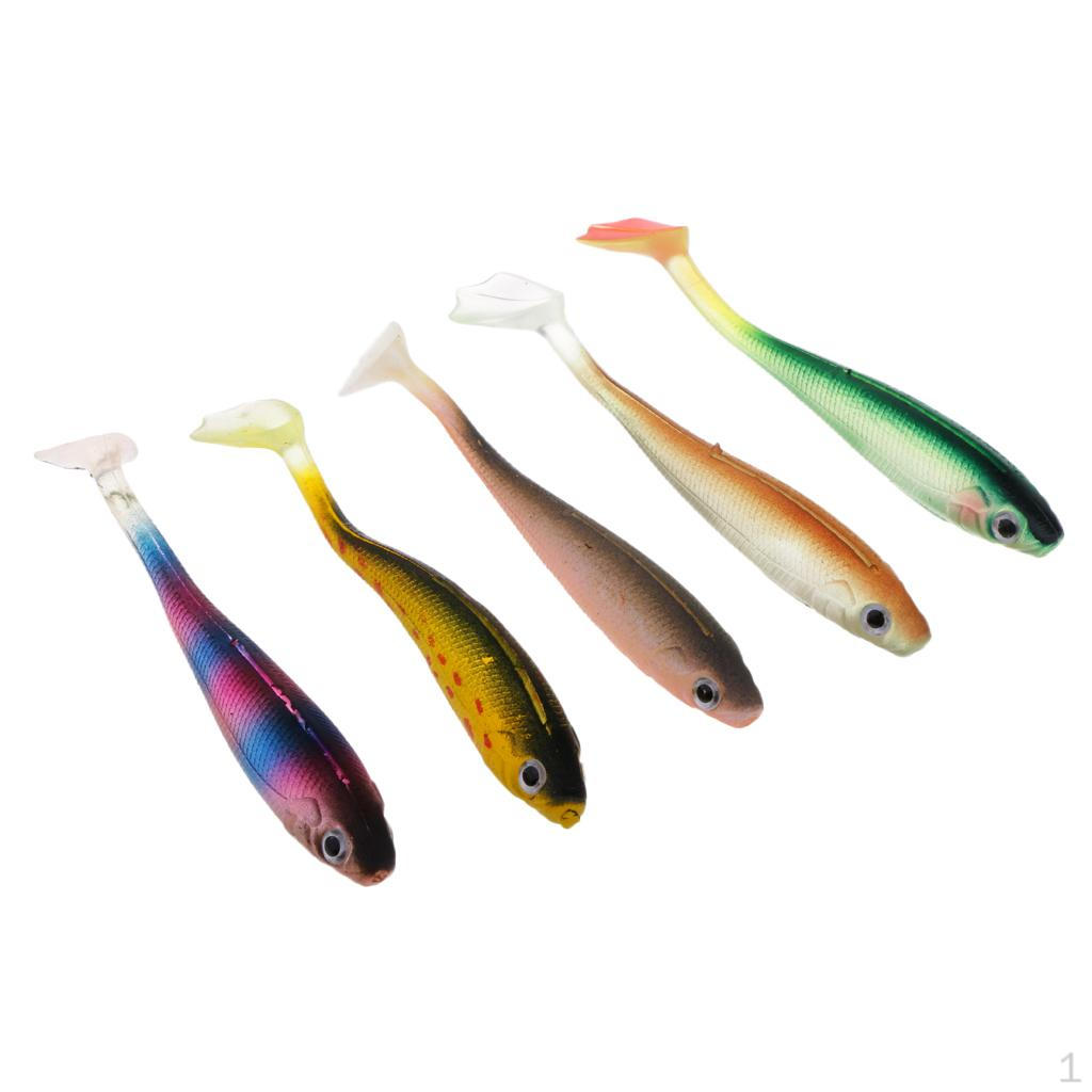 

5 шт., рыболовная приманка, мягкая имитация рыбы, искусственная, изготовлена ​​из высококачественного ПВХ материала