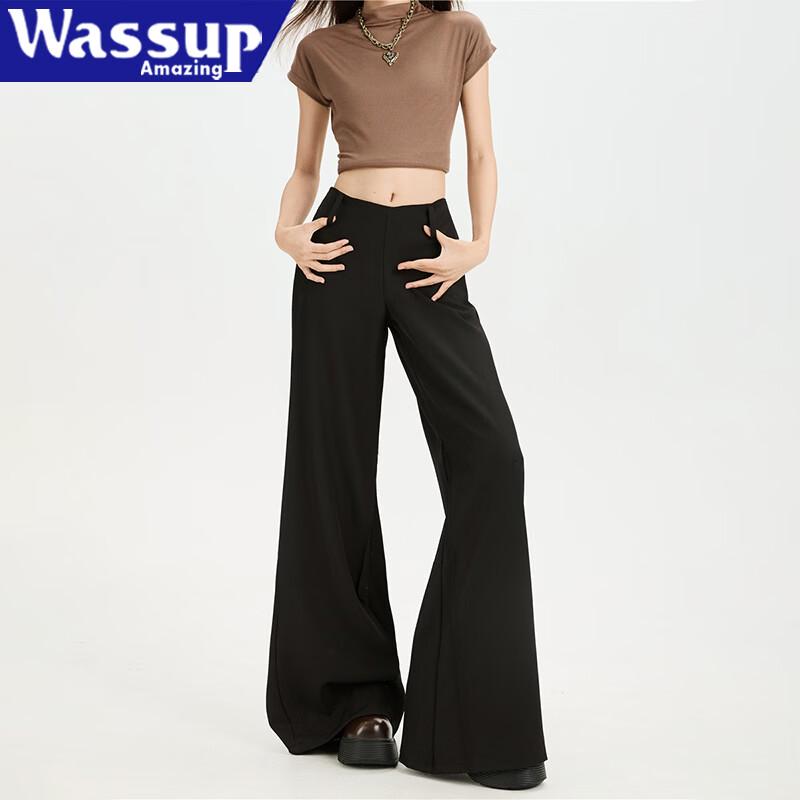 WASSUP AMAZING Women's Low-Rise Bootcut Casual Trousers