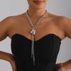 Long Tassel Special-shaped Love Y-shaped Necklace Ins Street Auction Trend Banquet Party Item Decoration