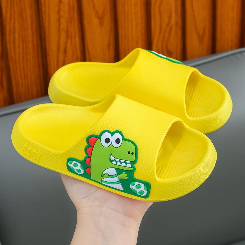 Pantoufles Dinosaure Enfants Été Antidérapantes Semelle Douce Sans Odeur Dessin Animé Claquettes Pour Garçons Filles Intérieur Extérieur Bain Plage