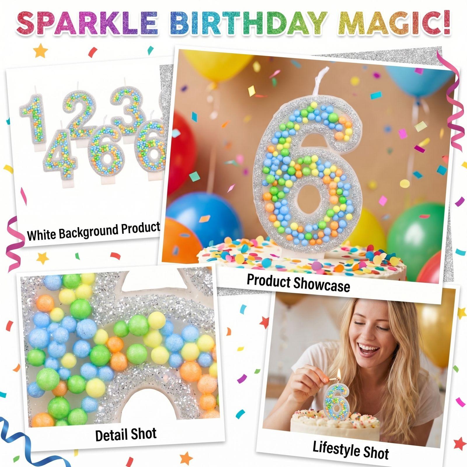 

Creative Cartoon Style Birthday Number Candles Set for Party Decoration Unique Design Fun Shape Birthday Cake Accessories one size