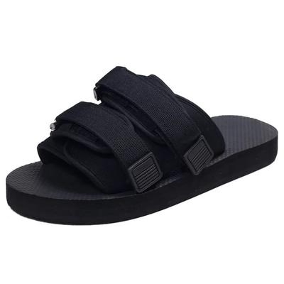 Sandales plates pour hommes à la mode Été Patch magique Pantoufles de couple Chaussures de plage vietnamiennes antidérapantes d'extérieur Pantoufles d'extérieur Hombre