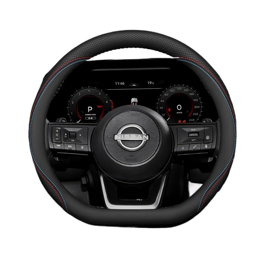 Leather Car Steering Wheel Cover for Nissan Sentra Versa Kicks Qashqai X-Trail Juke Terra 2022 2023 2024 2025 2026 Accessories