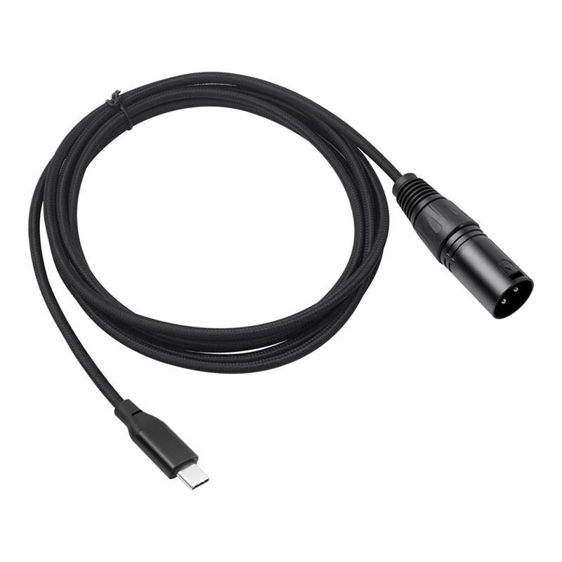ABUO-USB C To XLR Cable,6.6 FT XLR Male To USB C Converter Adapter,Stereo Cable For Amplifier, Speaker, Mixer Console, Etc