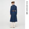 ELLASSAY Women's Retro Denim Single-Breasted Midi Dress