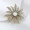 Crystal Sunflower Brooch Pins Rhinestone Lapel Wedding Brooches Jewelry Gifts