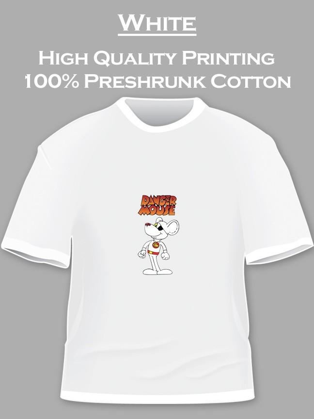 Danger Mouse Retro Cartoon White Graphic T Shirt Unisex T-Shirt S