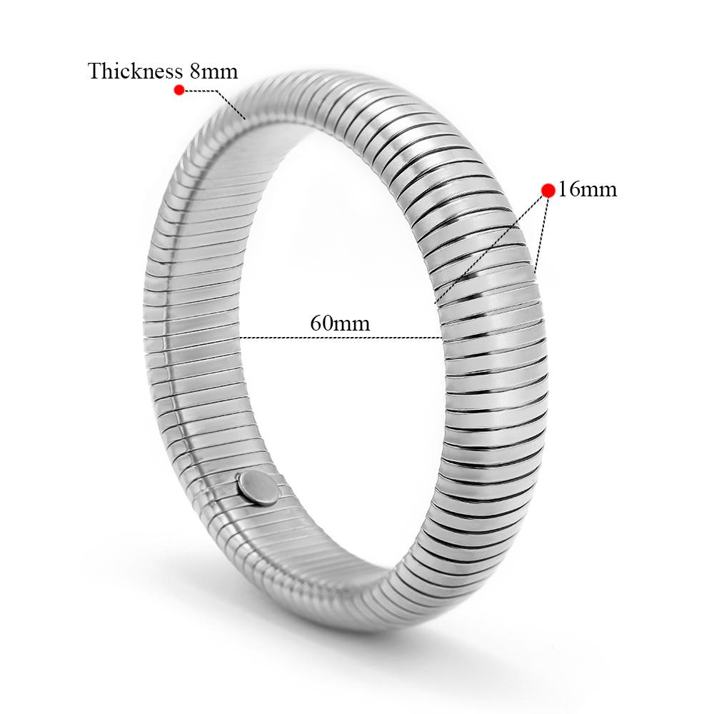 1pc 18k Gold Plated Stainless Steel Bracelet Vintage Elastic Polishing Bangle for Women Girl Fashion Aesthetic Jewelry Wholesale