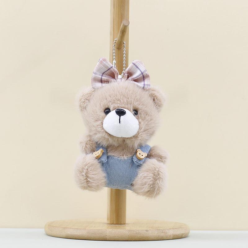 Adorable Bear Cartoon Plush Keychain With Pp Cotton Filling For Decor Bag