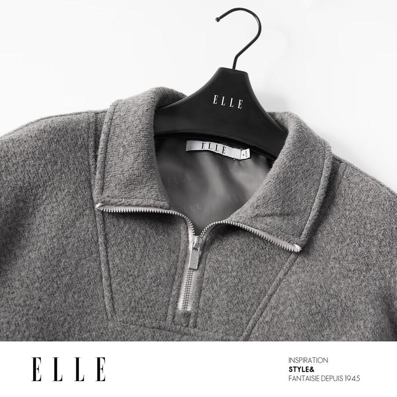 ELLE Women's Wool Blend Quarter-Zip Sweatshirt