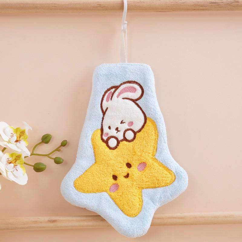 Quick-Dry Moon Rabbit Coral Fleece Hand Towel