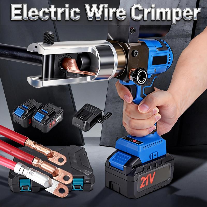 Hydraulic Crimping Tool SL-240 90KN Electric Wire Crimper Cable Crimping Pliers with Battery, Handheld Electric Hose Crimper