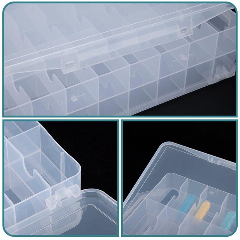 Sewing Organizer 46 Double-Sided Grids, For Embroidery Floss Thread Spool Storage Box, For Jewelry