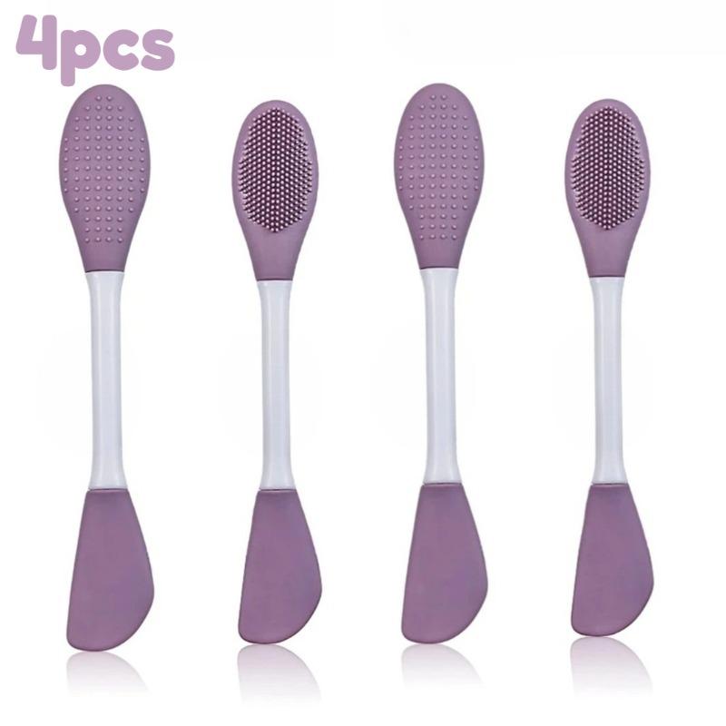 1/2/4pcs 2-in1 Silicone Facial Cleansing Brush, Pore Scrubber & Exfoliator for Blackhead Removal, Deep Cleaning Manual Tool