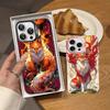 Cartoon Animal Fox Phone Case For IPhone 17 16 15 14 11 12 13 Pro Max Pro Plus Colored Silver Cover