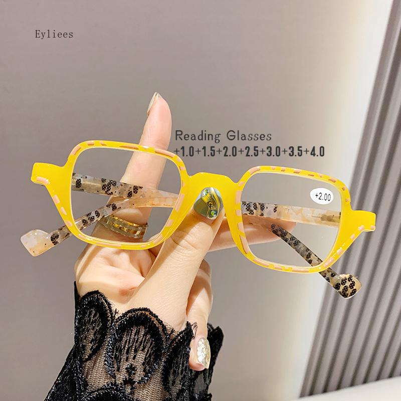 Men Women Portable Square Reading Glasses Large Frame Presbyopia Eyeglasses Oversized Clear Glasses