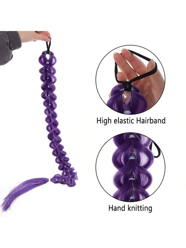 Purple pigtail wig | pigtail with laser wire | advanced synthetic hair, suitable for avantgarde hairstyle, role play and Party style