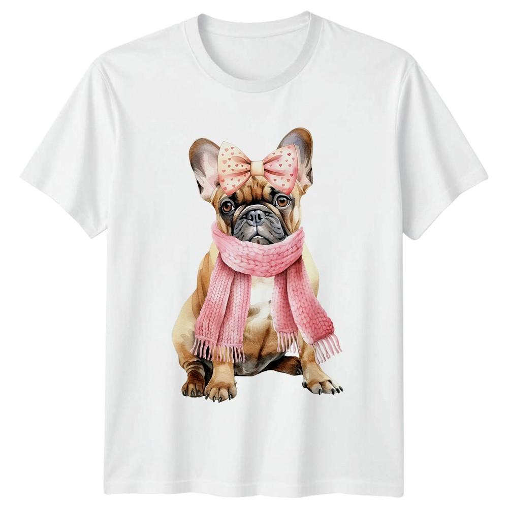 French Bulldog Dog Lover Watercolor Pink Unisexs TShirt French Bulldog Dog S