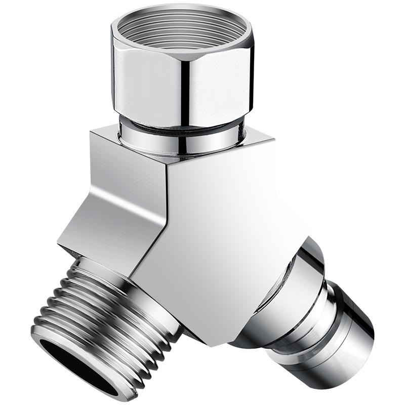 Washing Machine Water Inlet Splitter: Two-Way Copper Connector with Automatic Shut-Off Valve