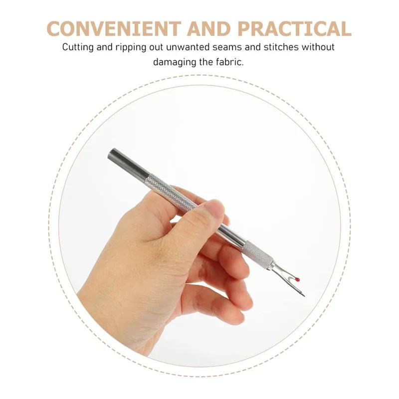 1Pcs Thread Cutter with 5Pcs Replacement Blade Aluminum Alloy Handle Stitch Unpicker Embroidery Thread Remover DIY Sewing Tools