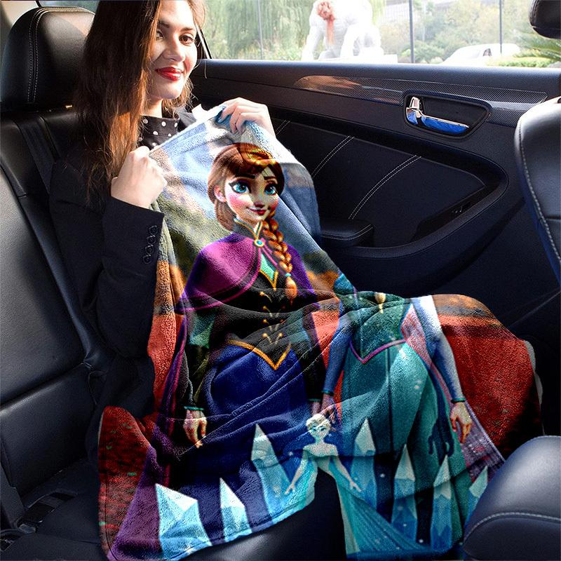 1PC Cartoon Blanket, Seasonal Universal Home Decoration, Cute Frozen Princess Design, Perfect for Gift Giving, Soft & Cozy Throw Blankets fo