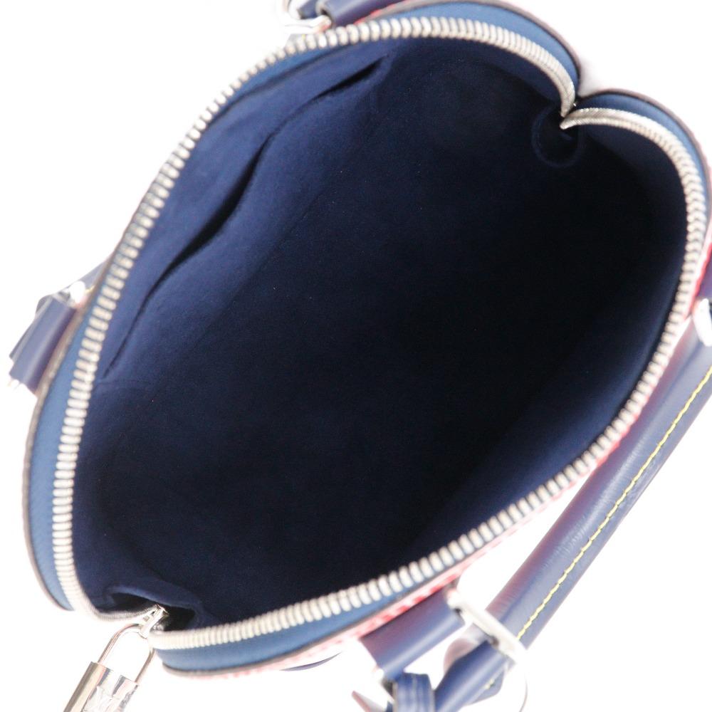 Louis Vuitton Alma BB Handbag M54548 Epi Denim 2WAYShoulder Red / Dark Blue Epi Leather Women Used