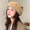 Solid Color French Artist Hat Warm Plain Cap Fashion Winter Berets Hat  Lady