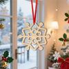 Christmas Snowflake Wood Chip Decoration 2D Wooden Pendant