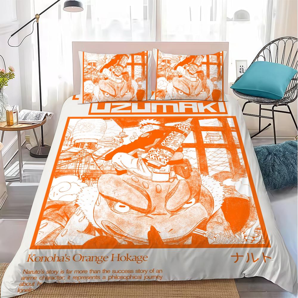 Anime N-Naruto Duvet Cover Set Home Style Bedding Soft Laundry Cotton Bed 3 Piece Set Student Dormitory Gift